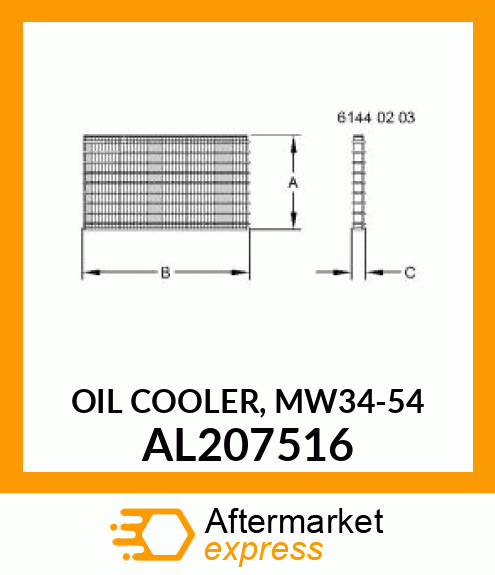OIL COOLER, FOR COMBICOOLER, 55 TUB AL207516