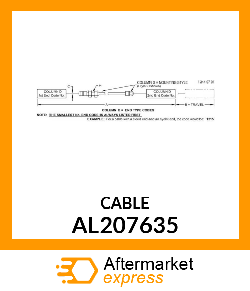 PUSH PULL CABLE, SCV,L=1555MM,6MM F AL207635