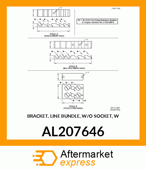 BRACKET, LINE BUNDLE, W/O SOCKET, W AL207646