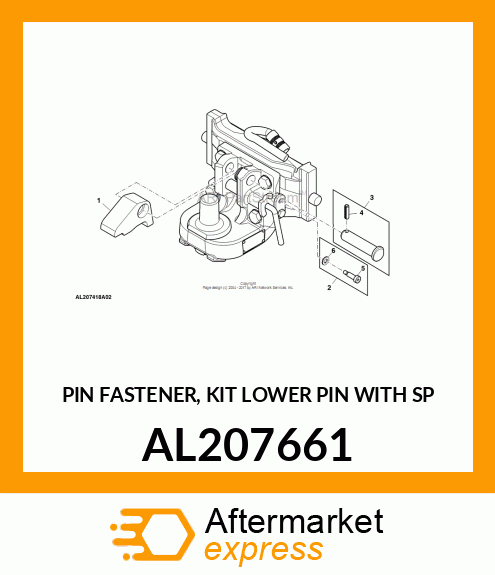 PIN FASTENER, KIT LOWER PIN WITH SP AL207661