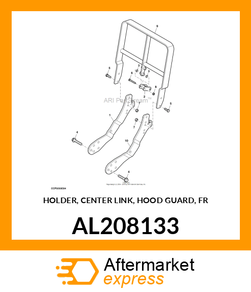 HOLDER, CENTER LINK, HOOD GUARD, FR AL208133