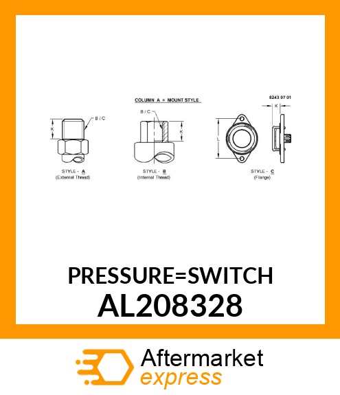 PRESSURE SWITCH, PRESSURE SWITCH, T AL208328