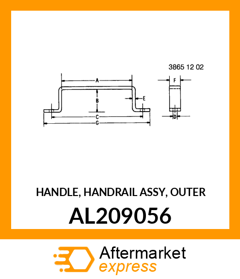 HANDLE, HANDRAIL ASSY, OUTER AL209056