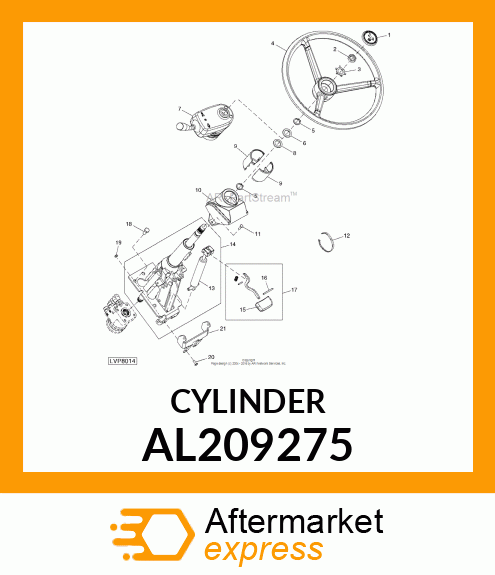 GAS OPERATED CYLINDER, SPRING,HYDRO AL209275