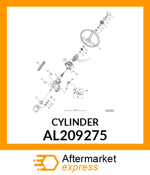 GAS OPERATED CYLINDER, SPRING,HYDRO AL209275