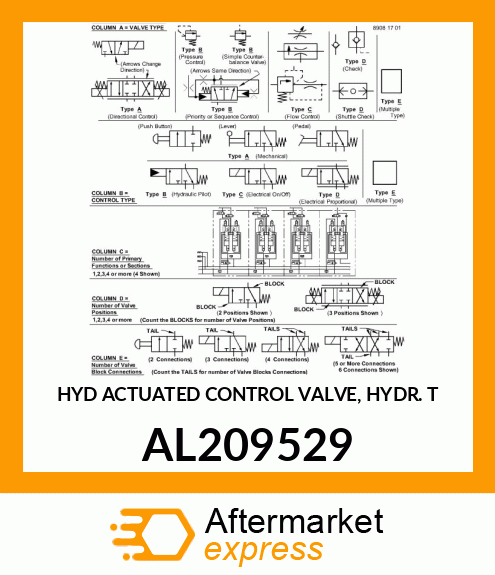 HYD ACTUATED CONTROL VALVE, HYDR. T AL209529