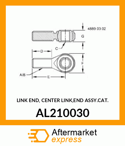 LINK END, CENTER LINK,END ASSY.CAT. AL210030