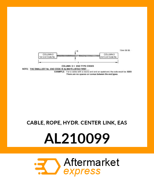 CABLE, ROPE, HYDR. CENTER LINK, EAS AL210099