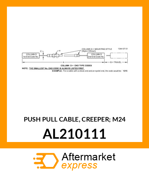 PUSH PULL CABLE, CREEPER; M24 AL210111
