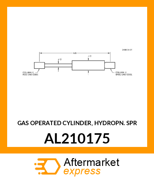 GAS OPERATED CYLINDER, HYDROPN. SPR AL210175