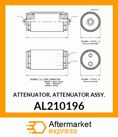 ATTENUATOR, ATTENUATOR ASSY. AL210196