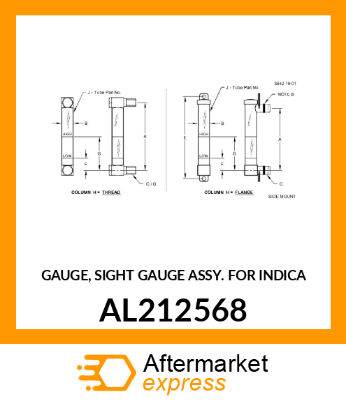 GAUGE, SIGHT GAUGE ASSY. FOR INDICA AL212568