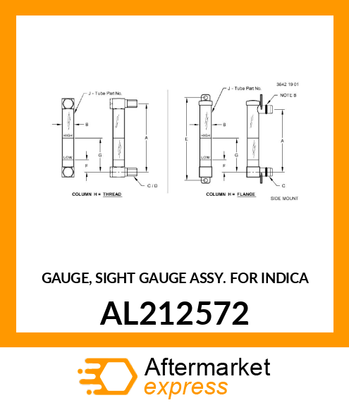 GAUGE, SIGHT GAUGE ASSY. FOR INDICA AL212572