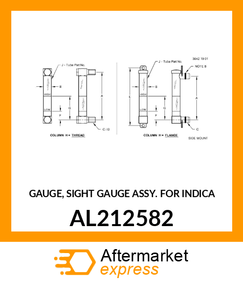 GAUGE, SIGHT GAUGE ASSY. FOR INDICA AL212582