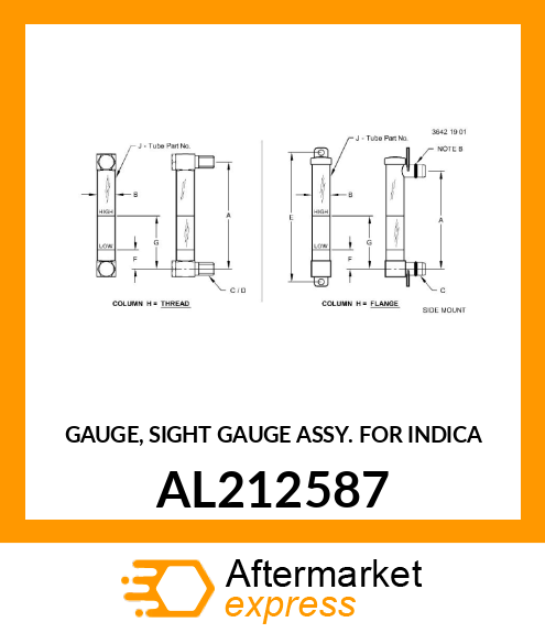 GAUGE, SIGHT GAUGE ASSY. FOR INDICA AL212587