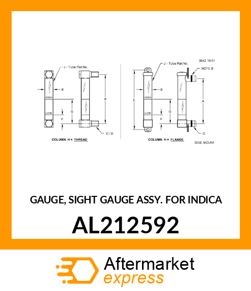 GAUGE, SIGHT GAUGE ASSY. FOR INDICA AL212592