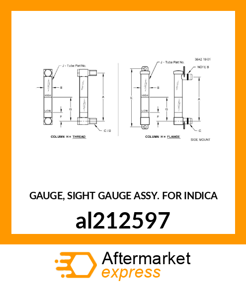 GAUGE, SIGHT GAUGE ASSY. FOR INDICA al212597