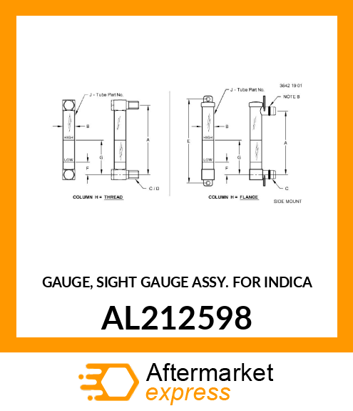 GAUGE, SIGHT GAUGE ASSY. FOR INDICA AL212598