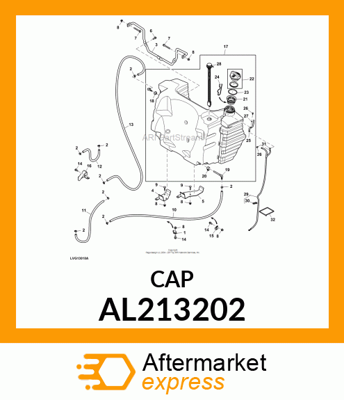 FILLER CAP, FUEL TANK, PRESSURE VAL AL213202