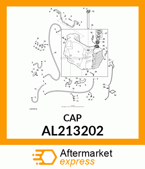 FILLER CAP, FUEL TANK, PRESSURE VAL AL213202