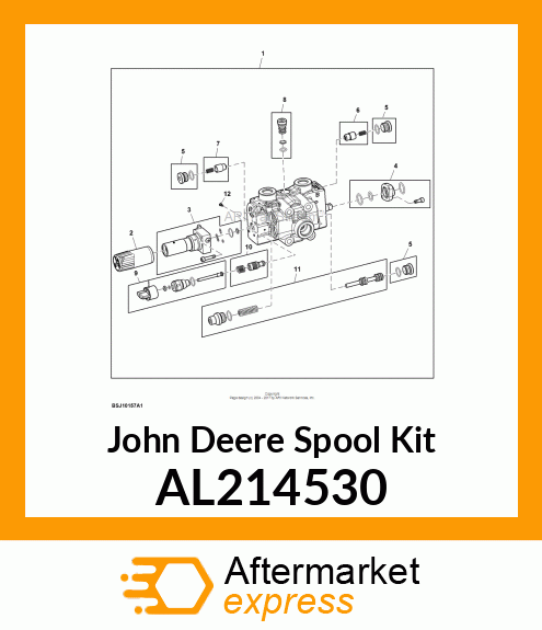 SPOOL KIT, POPPET W/ PRESSURE RV AN AL214530