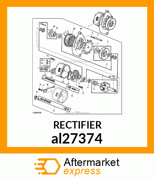 ALTERNATOR, 14V,55A al27374