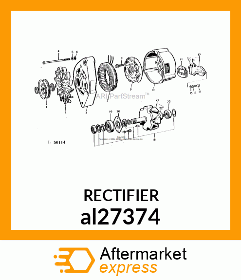 ALTERNATOR, 14V,55A al27374