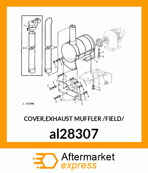 COVER,EXHAUST MUFFLER /FIELD/ al28307