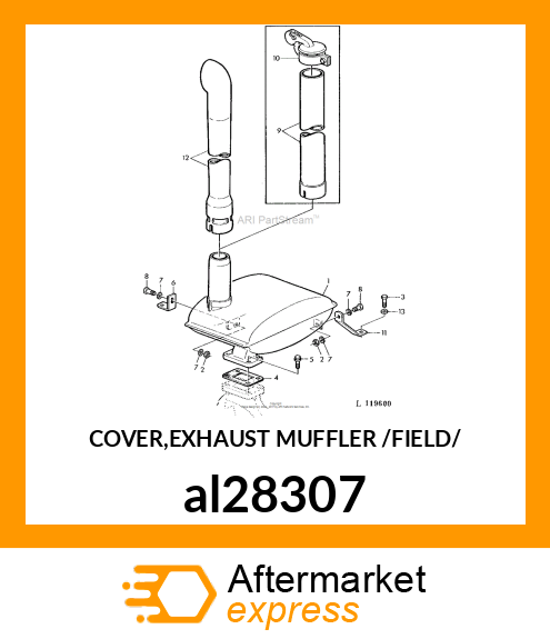 COVER,EXHAUST MUFFLER /FIELD/ al28307