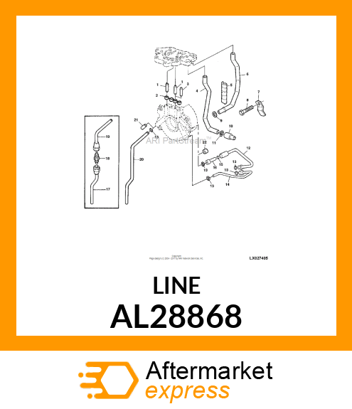 LINE, OIL, PTO BRAKE PRESSURE AL28868