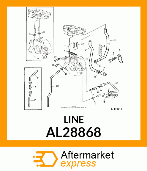 LINE, OIL, PTO BRAKE PRESSURE AL28868