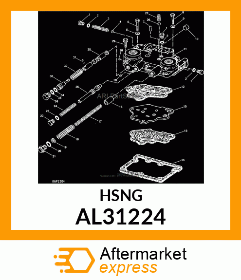 Housing - HOUSING, CLUTCH VALVE,W/PINS & BALL AL31224