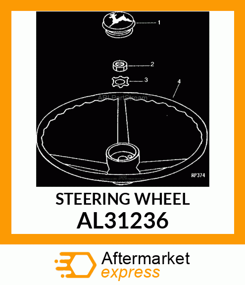 STEERING WHEEL, 3 SPOKES W/ COVER AL31236