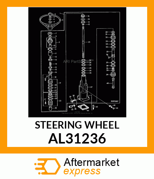 STEERING WHEEL, 3 SPOKES W/ COVER AL31236