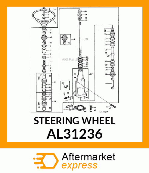 STEERING WHEEL, 3 SPOKES W/ COVER AL31236