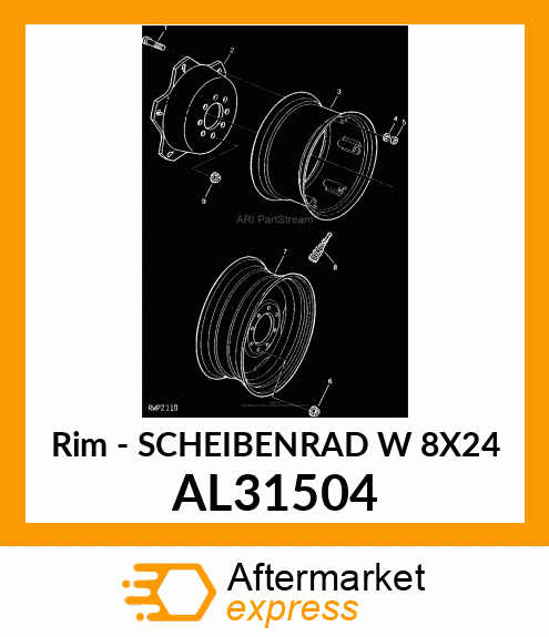 Rim - SCHEIBENRAD W 8X24 AL31504