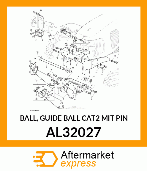 BALL, GUIDE BALL CAT2 MIT PIN AL32027