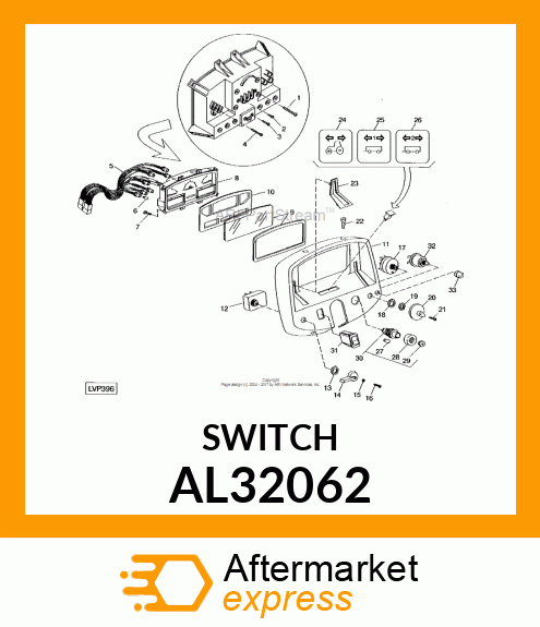 SWITCH, WARNING LIGHT SWITCH AL32062