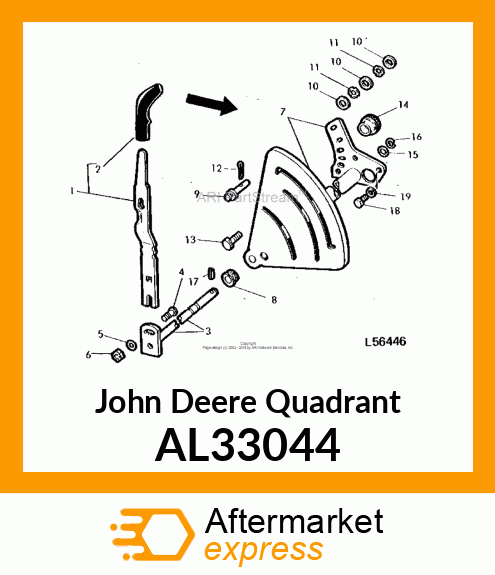 QUADRANT, ROCKSHAFT CONTROL LEVER AL33044