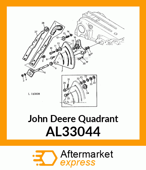 QUADRANT, ROCKSHAFT CONTROL LEVER AL33044