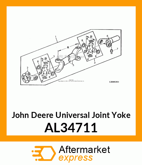 UNIVERSAL JOINT YOKE, UNIVERSAL JOI AL34711