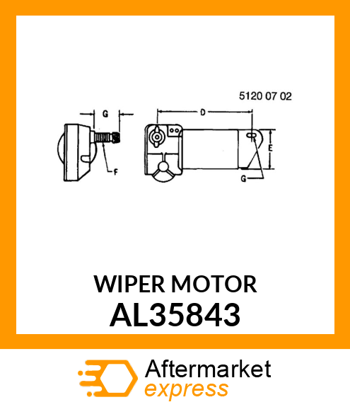 MOTOR, WIPER MOTOR,RH AL35843