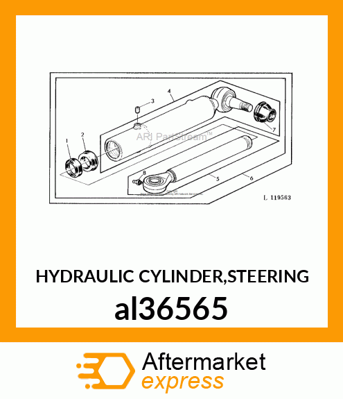 HYDRAULIC CYLINDER,STEERING al36565