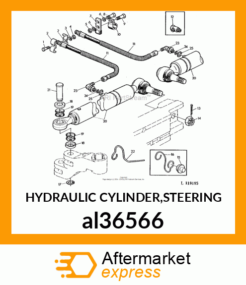 HYDRAULIC CYLINDER,STEERING al36566