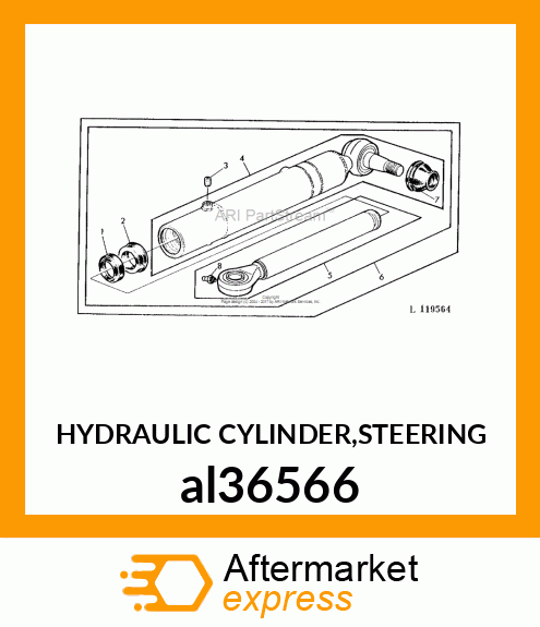 HYDRAULIC CYLINDER,STEERING al36566