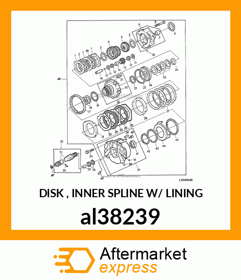 DISK , INNER SPLINE W/ LINING al38239