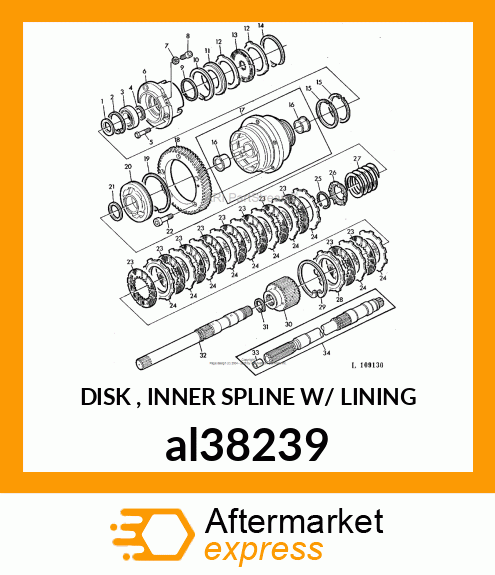 DISK , INNER SPLINE W/ LINING al38239