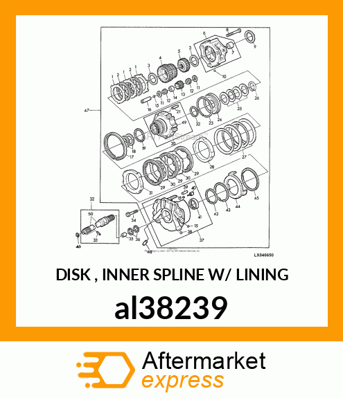 DISK , INNER SPLINE W/ LINING al38239