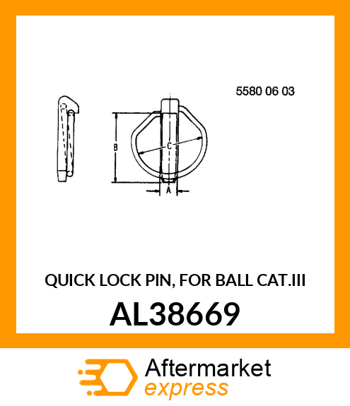 QUICK LOCK PIN, FOR BALL CAT.III AL38669
