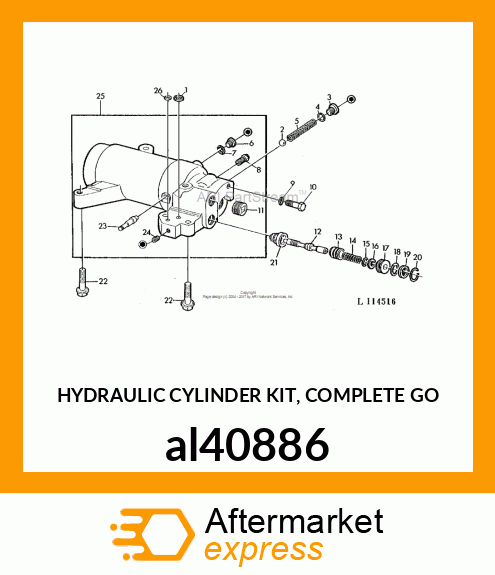 HYDRAULIC CYLINDER KIT, COMPLETE GO al40886